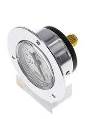 -1..0 Bar (-15..0 psi) Panel Mount Pressure Gauge Steel/Brass 40 mm Class 2.5 (Front Panel)