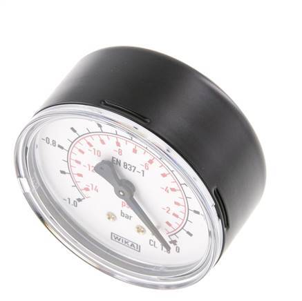 -1..0 Bar (-15..0 psi) Pressure Gauge Rear Steel/Brass 63 mm Class 1.6