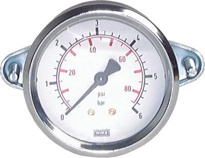 0..1 Bar (0..15 psi) Manómetro de montaje en panel Acero/Latón 40 mm Clase 2.5 - 1/4'' (Soporte)