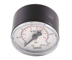 Manómetro 0..0.6 Bar (0.9 psi) Plástico trasero / latón 50 mm Clase 2.5