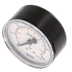 0..0.6 Bar (0..9 psi) Pressure Gauge Rear Steel/Brass 63 mm Class 1.6