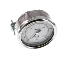 0..100 Bar (0..1450 psi) Panel Mount Pressure Gauge Steel/Brass 100 mm Class 1.0 (Bracket)
