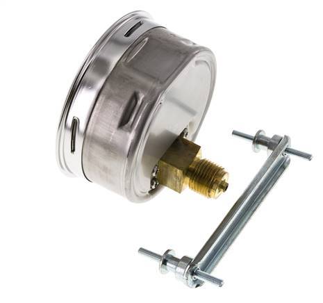 0..100 Bar (0..1450 psi) Panel Mount Pressure Gauge Steel/Brass 100 mm Class 1.0 (Bracket)