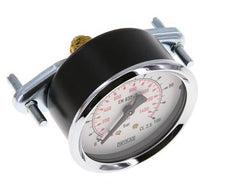 0..100 Bar (0..1450 psi) Panel Mount Pressure Gauge Steel/Brass 63 mm Class 2.5 (Bracket)