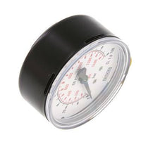 0..100 Bar (0,1450 psi) Manómetro por debajo de acero / latón 63 mm Clase 1.6