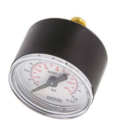0..10 Bar (0,.145 psi) Manómetro Plástico trasero / latón 40 mm Clase 2.5
