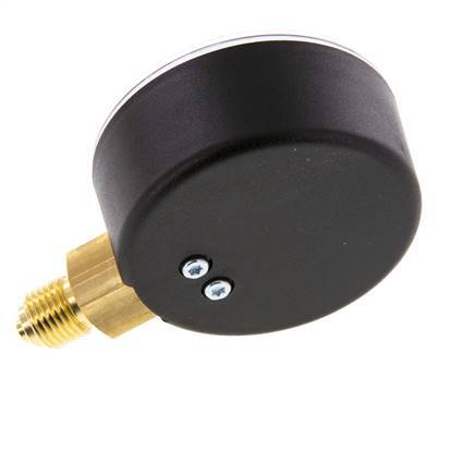 0..10 Bar (0..145 psi) Manómetro por debajo de plástico / latón 63 mm Clase 2.5