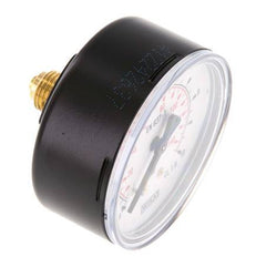 0..10 Bar (0..145 psi) Pressure Gauge Rear Steel/Brass 63 mm Class 1.6
