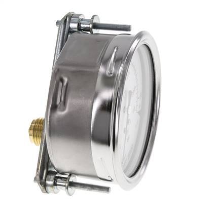 0..160 Bar (0..2321 psi) Panel Mount Pressure Gauge Steel/Brass 100 mm Class 1.0 (Bracket)