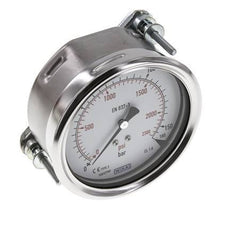 0..160 Bar (0..2321 psi) Panel Mount Pressure Gauge Steel/Brass 100 mm Class 1.0 (Bracket)
