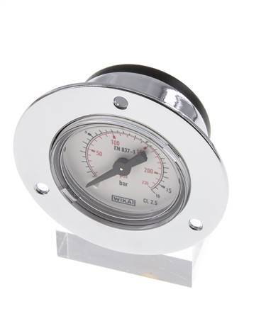 0..16 Bar (0..232 psi) Panel Mount Pressure Gauge Steel/Brass 40 mm Class 2.5 (Front Panel)