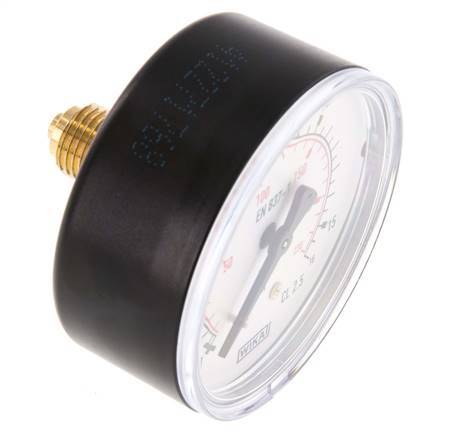 0..16 Bar (0..232 psi) Pressure Gauge Rear Plastic/Brass 63 mm Class 2.5