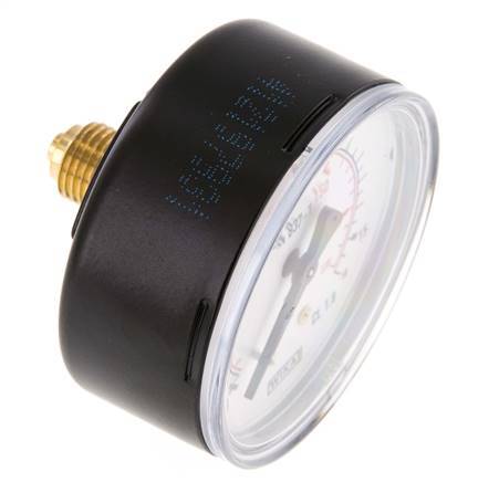 0..16 Bar (0..232 psi) Pressure Gauge Rear Steel/Brass 63 mm Class 1.6