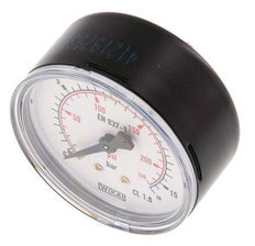 0..16 Bar (0..232 psi) Pressure Gauge Rear Steel/Brass 63 mm Class 1.6