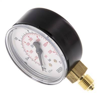 Manómetro de presión por debajo de latón 63 mm Clase 1.6