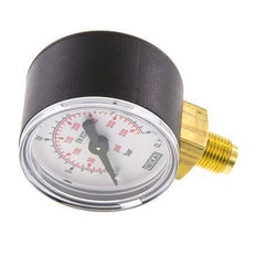 0..25 Bar (0..363 psi) Manómetro por debajo de plástico / latón 40 mm Clase 2.5