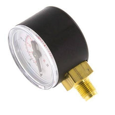 0..25 Bar (0..363 psi) Manómetro por debajo de plástico / latón 40 mm Clase 2.5