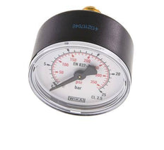 0..25 Bar (0..363 psi) Manómetro Plástico trasero / latón 50 mm Clase 2.5
