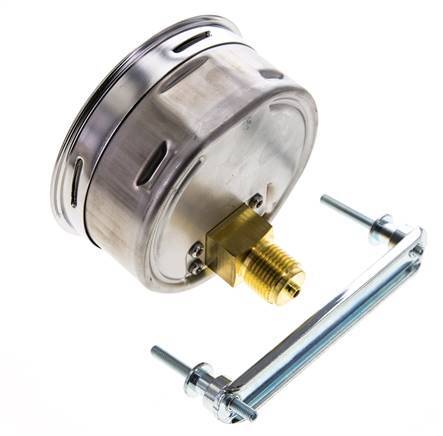 0..2.5 Bar (0..36 psi) Panel Mount Pressure Gauge Steel/Brass 100 mm Class 1.0 (Bracket)