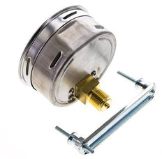 0..2.5 Bar (0..36 psi) Panel Mount Pressure Gauge Steel/Brass 100 mm Class 1.0 (Bracket)
