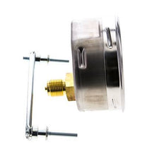 0..2.5 Bar (0..36 psi) Panel Mount Pressure Gauge Steel/Brass 100 mm Class 1.0 (Bracket)