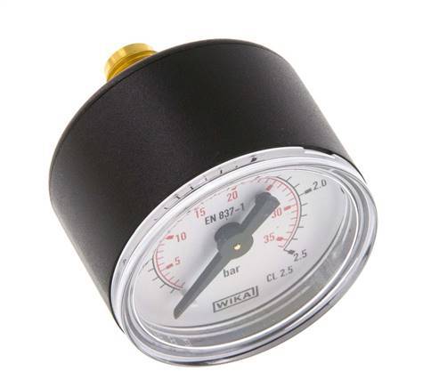 0..2.5 Bar (0..36 psi) Manómetro Plástico trasero / latón 40 mm Clase 2.5