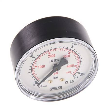 0..315 Bar Pressure Gauge Rear Plastic/Brass 63 mm Class 2.5