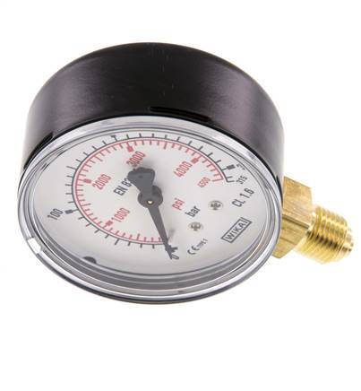 Manómetro de presión por debajo de latón 63 mm Clase 1.6