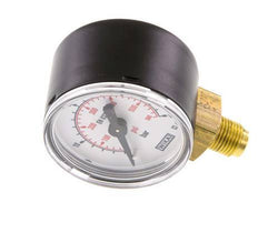0..40 Bar (0..580 psi) Manómetro por debajo de acero / latón 40 mm Clase 1.6