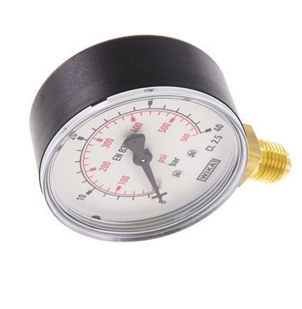 Manómetro de presión por debajo de latón 63 mm Clase 2.5