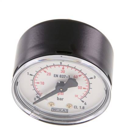 0.4 Bar (0..58 psi) Manómetro Acero trasero / latón 50 mm Clase 1.6