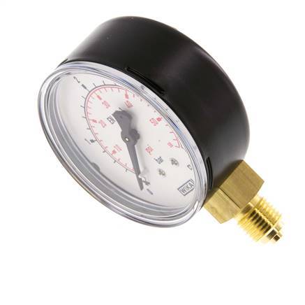 Manómetro de presión por debajo de acero / latón 63 mm Clase 1.6