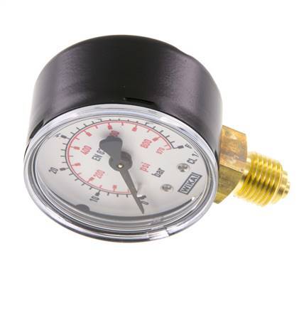0..60 Bar (0..870 psi) Manómetro por debajo de acero / latón 50 mm Clase 1.6