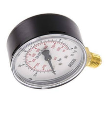0..60 Bar (0..870 psi) Manómetro por debajo de acero / latón 63 mm Clase 1.6