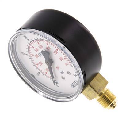 0..60 Bar (0..870 psi) Manómetro por debajo de acero / latón 63 mm Clase 1.6