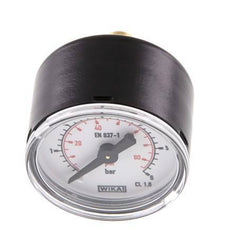 0.6 Bar (0..87 psi) Manómetro Acero trasero / latón 40 mm Clase 1.6