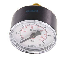 0..6 Bar (0..87 psi) Manómetro Plástico trasero / latón 50 mm Clase 2.5