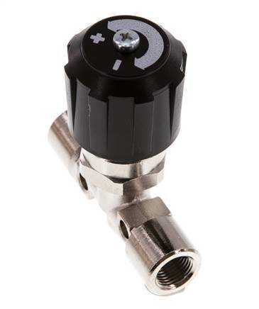 Válvula de aguja de latón niquelado G1/8'' NBR 18 bar - NLBN
