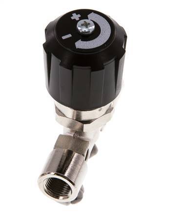 Válvula de aguja de latón niquelado G1/8'' NBR 18 bar - NLBN