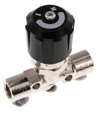 Válvula de aguja de latón niquelado G1/8'' NBR 18 bar - NLBN