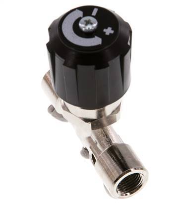 Válvula de aguja de latón niquelado G1/8'' NBR 18 bar - NLBN