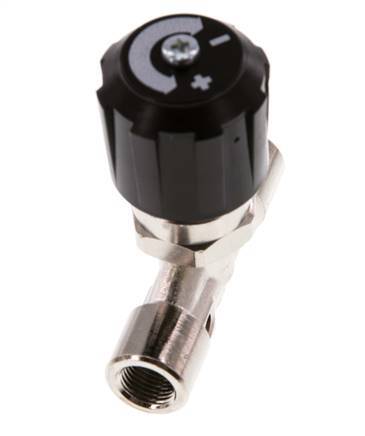 Válvula de aguja de latón niquelado G1/8'' NBR 18 bar - NLBN