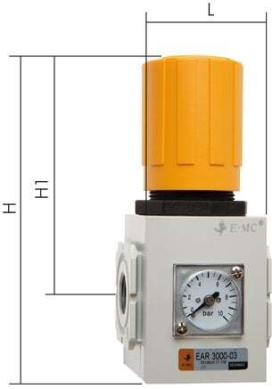 Regulador de presión G3/8'' 2500l/min 0,5-9,0bar/7-130psi EMC 3A