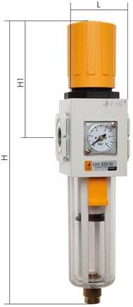 Filtro-regulador G1/4'' 900l/min 0,5-9,0bar/7-130psi EMC 2A
