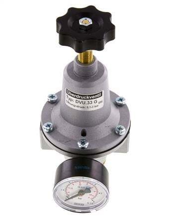 Válvula de alivio de presión neumática G1/2 Aire 0.2-5.5bar (3-80psi)