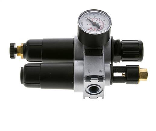 FRL 2 Partes G1/4'' 700l/min 0.2-6.0bar/3-87psi Semi-Auto 40 mm Manómetro Metal Multifix 0