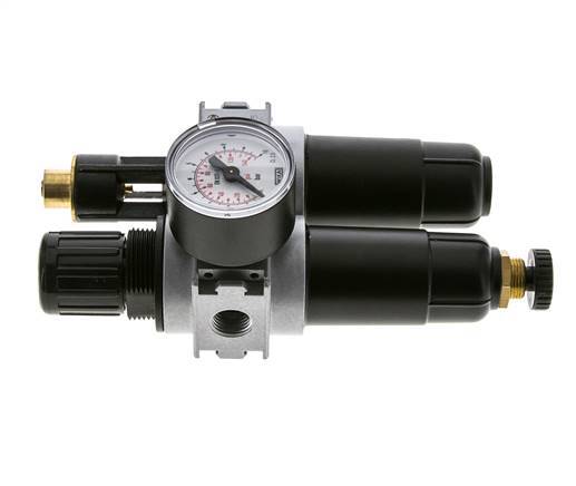 FRL 2 Partes G1/4'' 700l/min 0.2-6.0bar/3-87psi Semi-Auto 40 mm Manómetro Metal Multifix 0