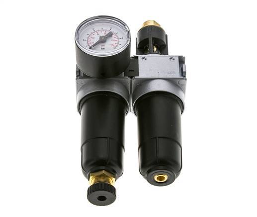 FRL 2 Partes G1/4'' 700l/min 0.2-6.0bar/3-87psi Semi-Auto 40 mm Manómetro Metal Multifix 0
