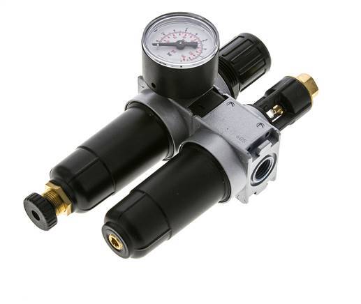 FRL 2 Partes G1/4'' 700l/min 0.2-6.0bar/3-87psi Semi-Auto 40 mm Manómetro Metal Multifix 0