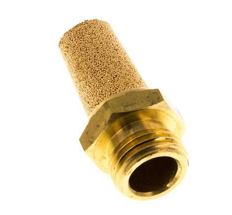 Silenciador Neumático de Bronce Sinterizado G1/4'' Conexión de Latón [5 Piezas]